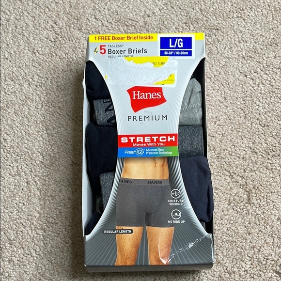 Hanes Other - Hanes Comfort Flex Fit Boxer Briefs Black Gray